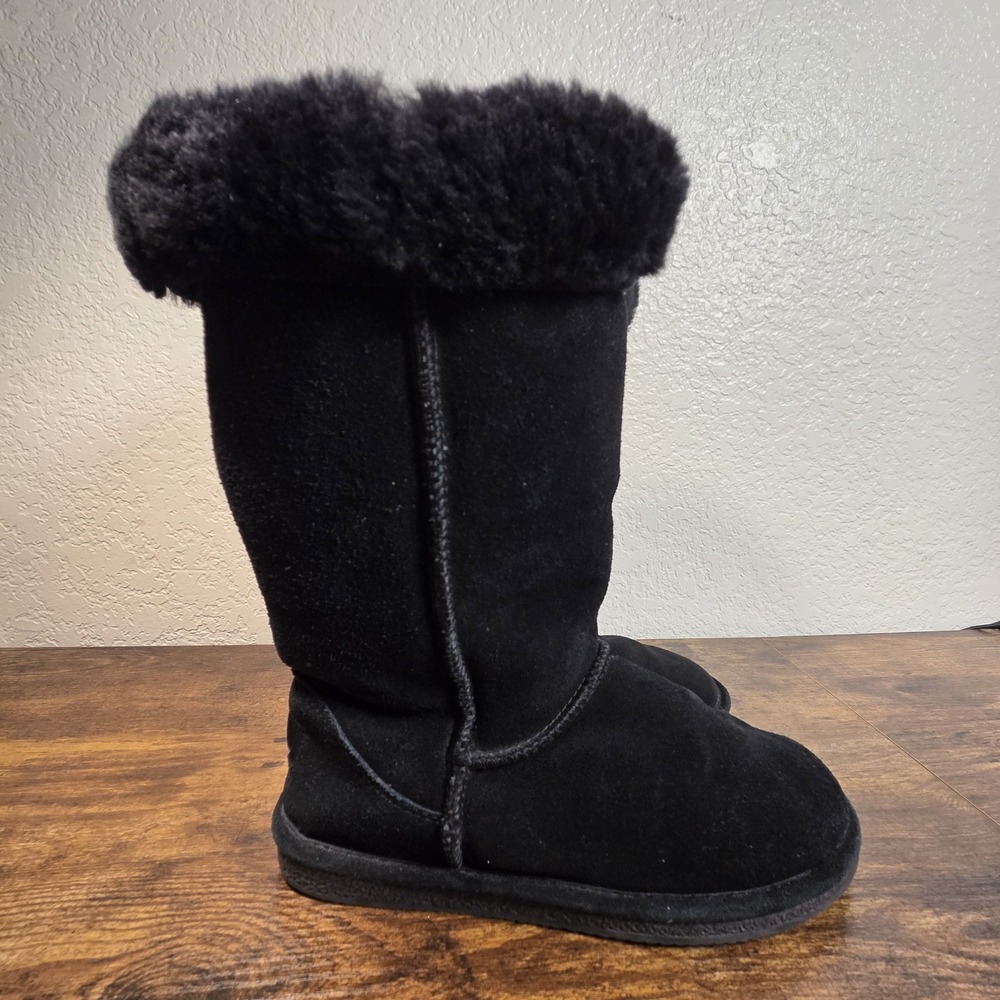 BEARPAW‎ Womens Size 6 1963-W Elle Tall Black Suede Leather Boots
